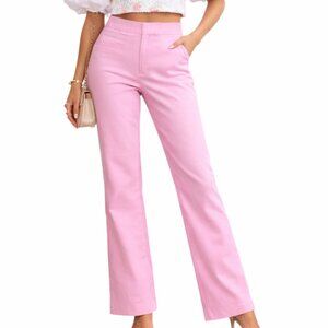 Zara Pink High Rise Flare Pants Tailored S